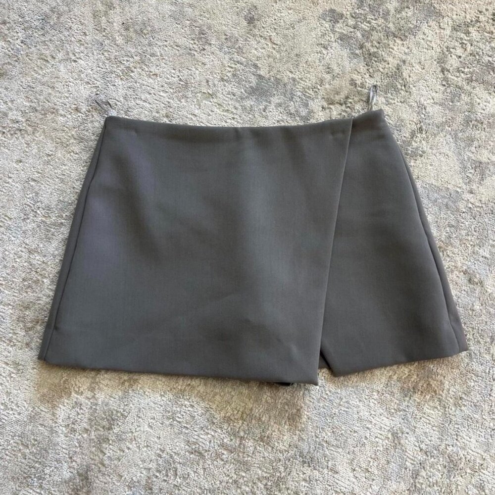 Zara ASYMMETRIC SKORT ANTHRACITE GRAY, NWT, Size Medium